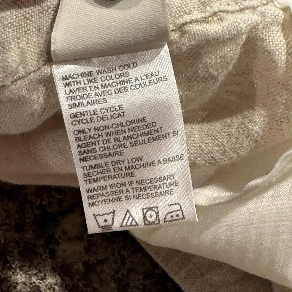 Axis Mens Pants 100% Linen Drawstring Lagenlook Minimalist Tan Size 3XB FG